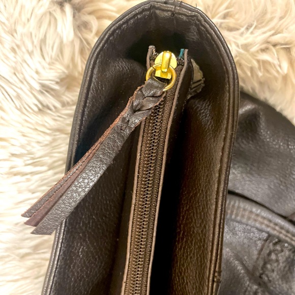 the sak dark brown beautiful leather shoulder bag - Picture 5 of 10